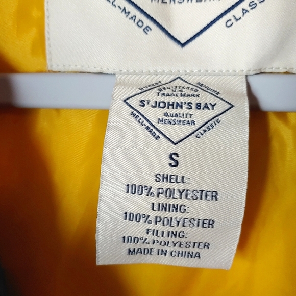 St. John's Bay puffer vest. Blue and yellow, Small - Picture 3 of 7